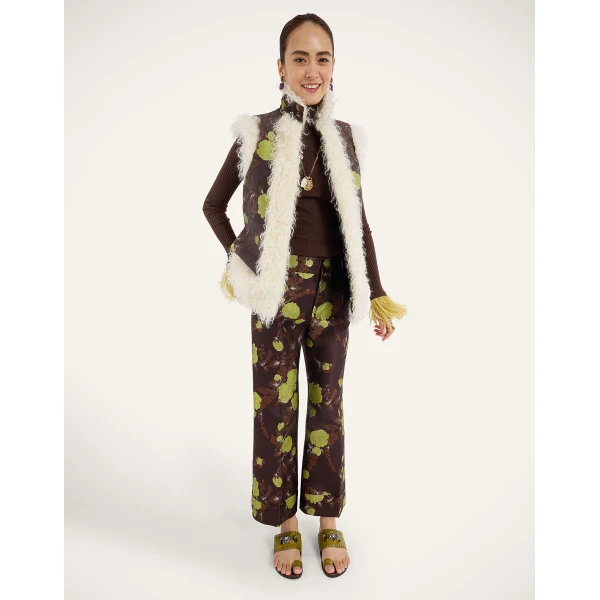 La DoubleJ Sleeveless Folk Jacket in Devon Brown, view 6