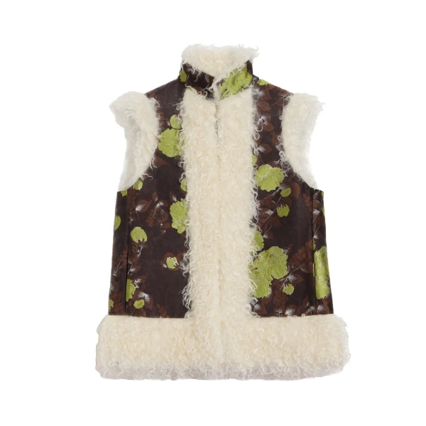 Sleeveless Folk Jacket in Devon Brown