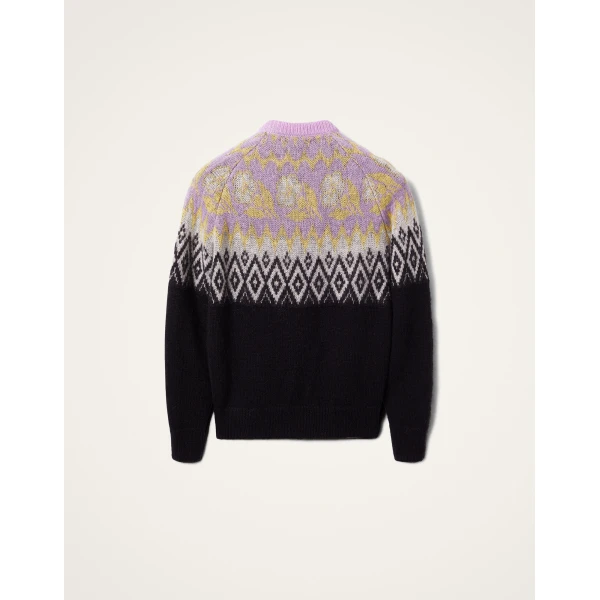 La DoubleJ Slope Sweater in Black & Lilac, view 5
