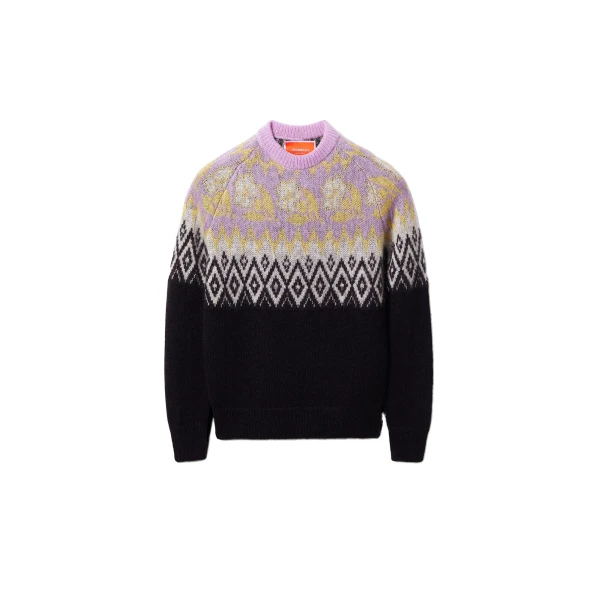 La DoubleJ Slope Sweater in Black & Lilac