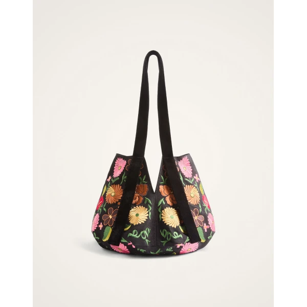 La DoubleJ Soft Bag in Crossflower Black, view 4