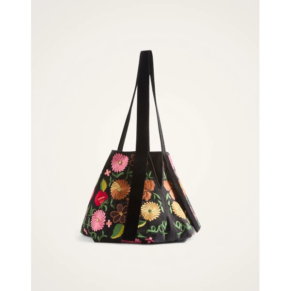 La DoubleJ Soft Bag in Crossflower Black, view 5