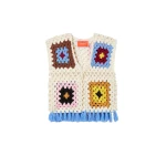 La DoubleJ Sole Star Crochet Top in Flower Tile Ivory | Tops | Coveti