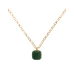 La DoubleJ Soul Pendant Necklace in 24K Gold Plate & Green Jade at Coveti