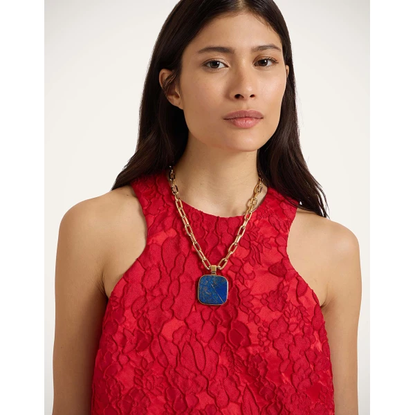 La DoubleJ Soul Pendant Necklace in 24k Gold Plate & Lapis Lazuli at Coveti