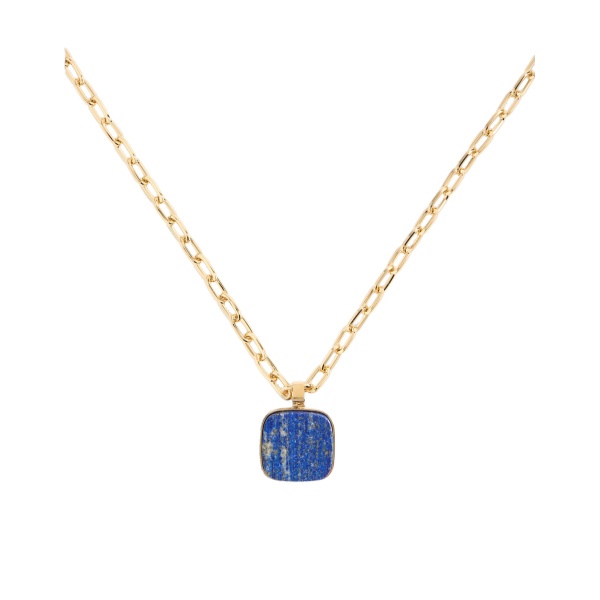 La DoubleJ Soul Pendant Necklace in 24k Gold Plate & Lapis Lazuli at Coveti
