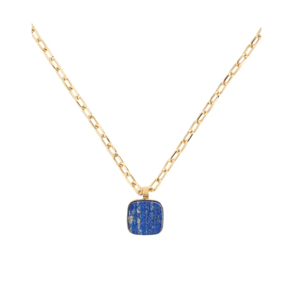 La DoubleJ Soul Pendant Necklace in 24k Gold Plate & Lapis Lazuli at Coveti