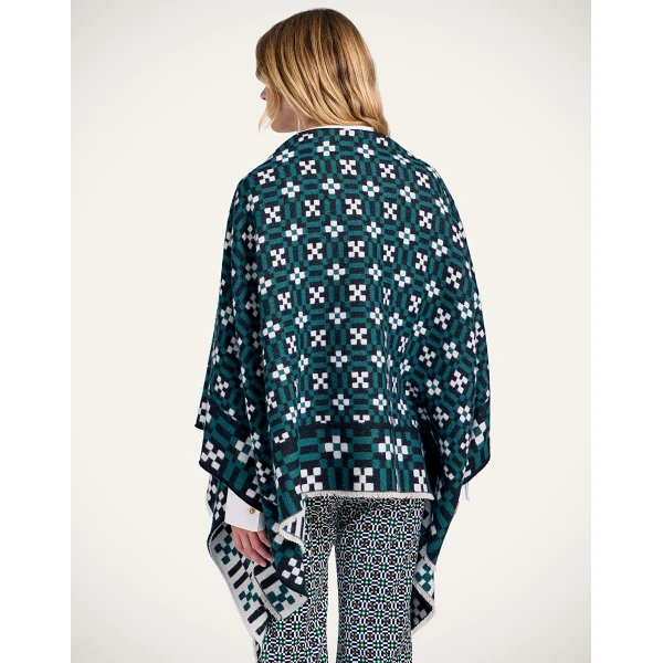 La DoubleJ Soul Poncho in Byte Green Jacket, view 3