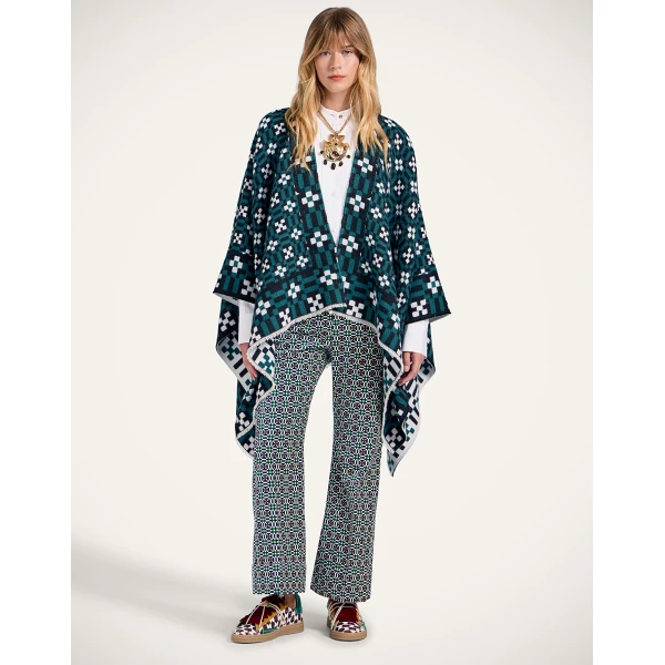 La DoubleJ Soul Poncho in Byte Green Jacket, view 5