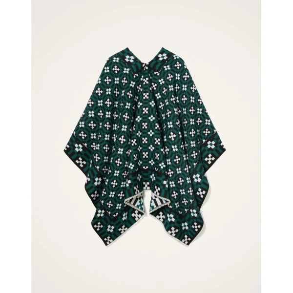 La DoubleJ Soul Poncho in Byte Green Jacket, view 6