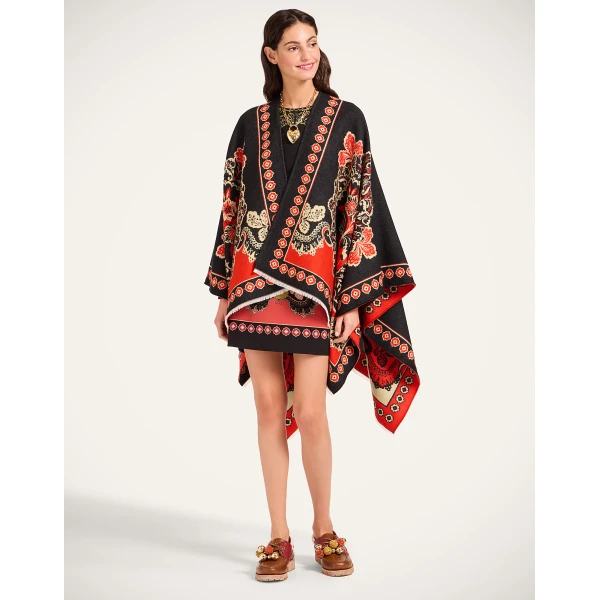 La DoubleJ Soul Poncho in Cornucopia Black Jacket, view 4