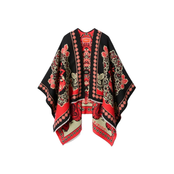 La DoubleJ Soul Poncho in Cornucopia Black at Coveti