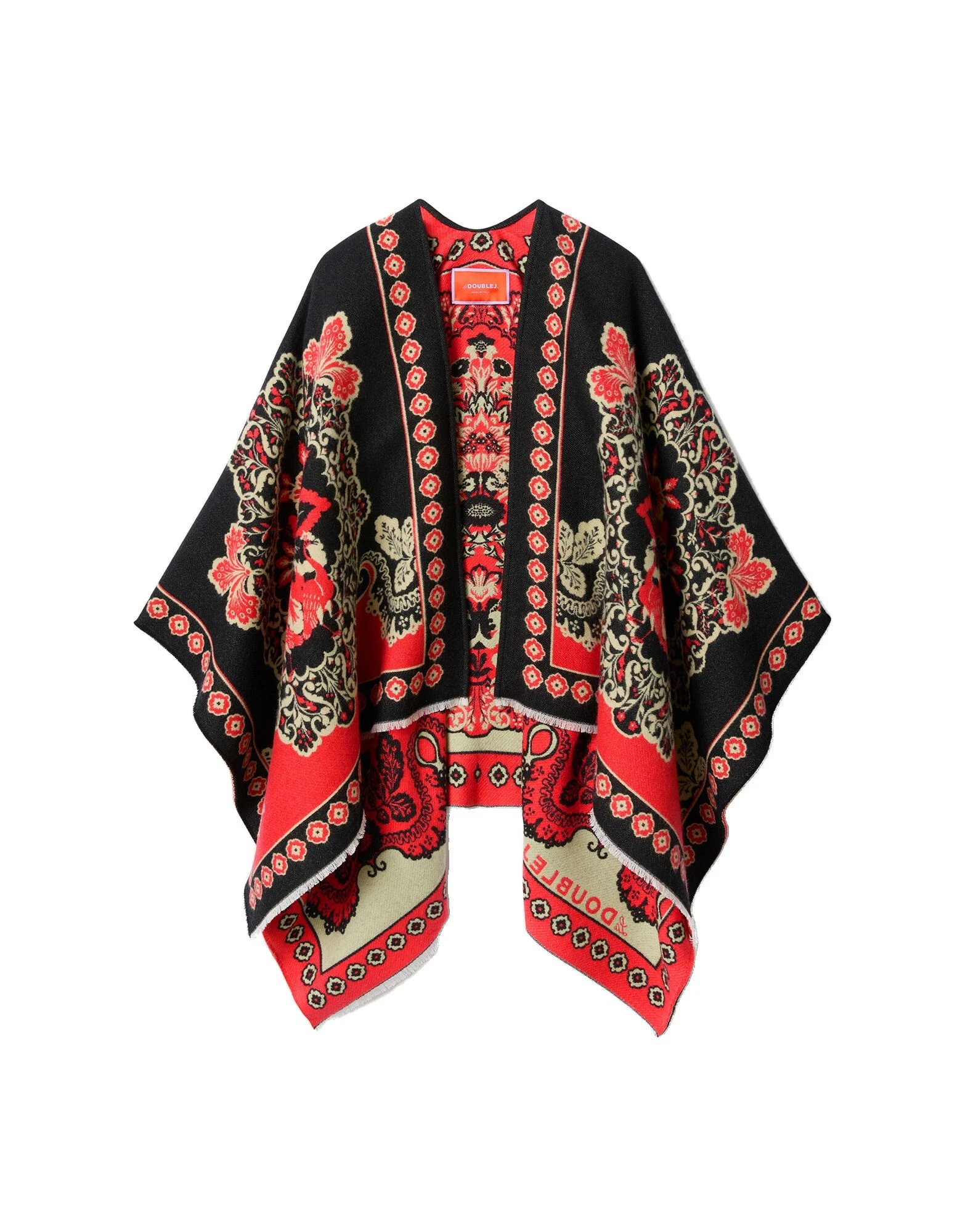La DoubleJ Soul Poncho in Cornucopia Black at Coveti La DoubleJ Soul Poncho in Cornucopia Black at Coveti