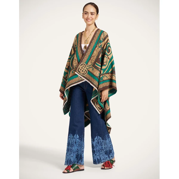 La DoubleJ Soul Poncho in Kells Camel Jacket, view 4