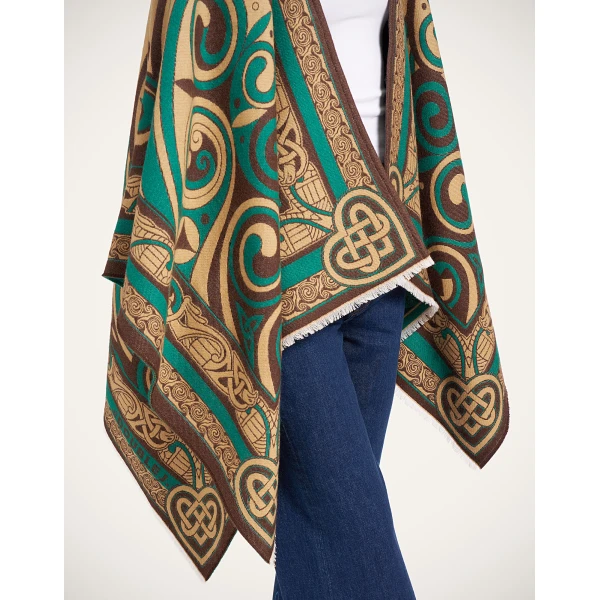 La DoubleJ Soul Poncho in Kells Camel Jacket, view 5