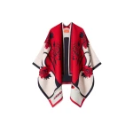 La DoubleJ Soul Poncho in Queen Peony Red | Jackets | Coveti