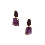 La DoubleJ Spells Earrings in 24K Gold Plate And Amethyst at Coveti