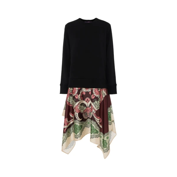 La DoubleJ Sporty Foulard Dress in Portal Brown