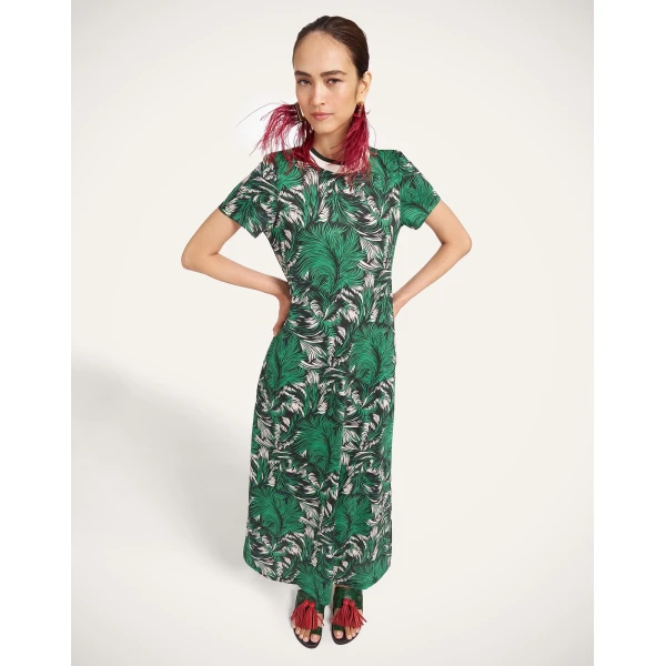 La DoubleJ Sporty Swing Dress in Quill Green at Coveti
