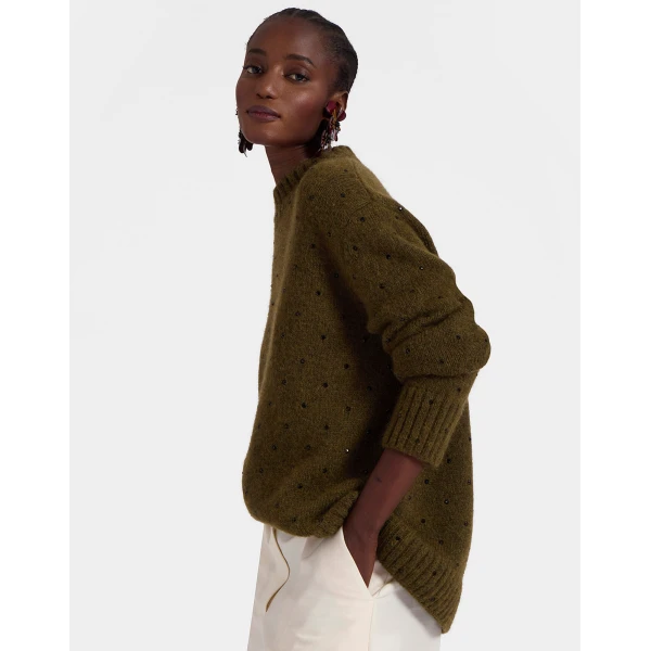 La DoubleJ Starlet Sweater in Military Green, view 2