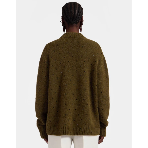 La DoubleJ Starlet Sweater in Military Green, view 3
