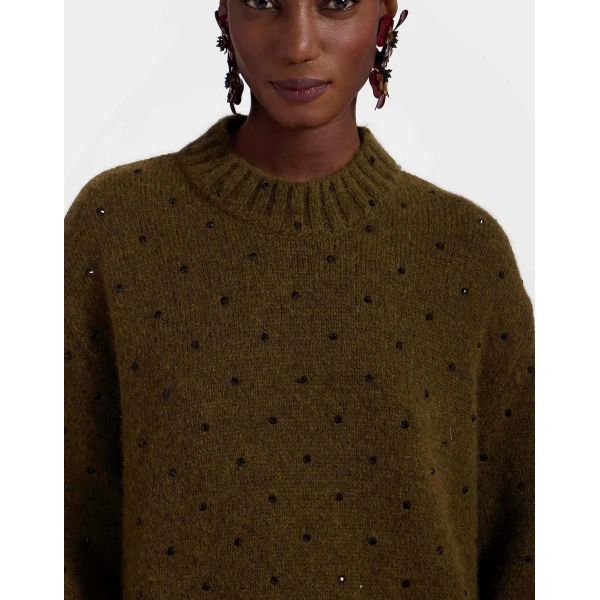 La DoubleJ Starlet Sweater in Military Green, view 5
