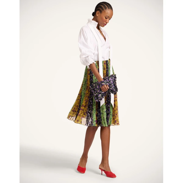 La DoubleJ Supremes Skirt in Honeysuckle Tricolor Yellow, view 4
