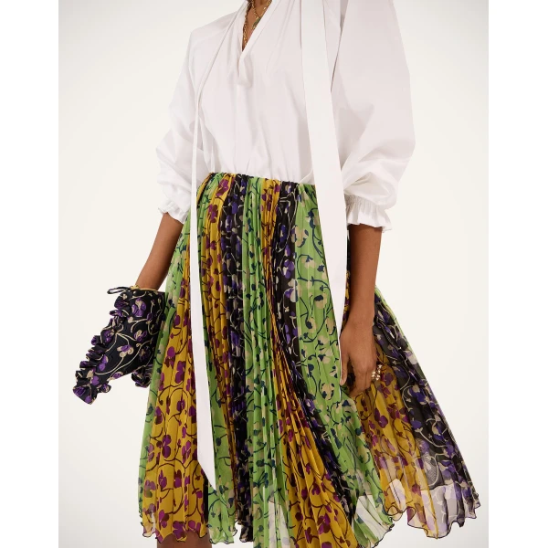 La DoubleJ Supremes Skirt in Honeysuckle Tricolor Yellow, view 5