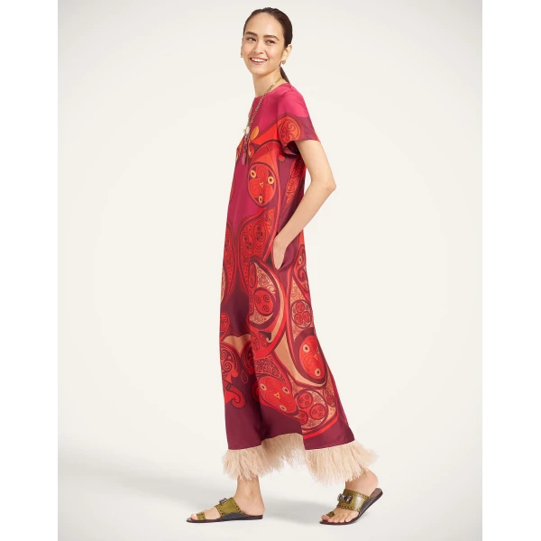 La DoubleJ Swing Dress in Alchemy Dark Red at Coveti