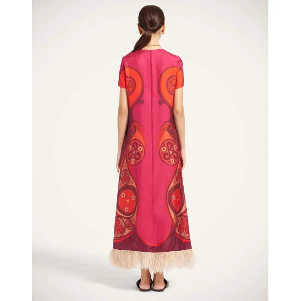 La DoubleJ Swing Dress in Alchemy Dark Red at Coveti