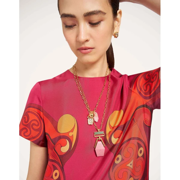 La DoubleJ Swing Dress in Alchemy Dark Red at Coveti