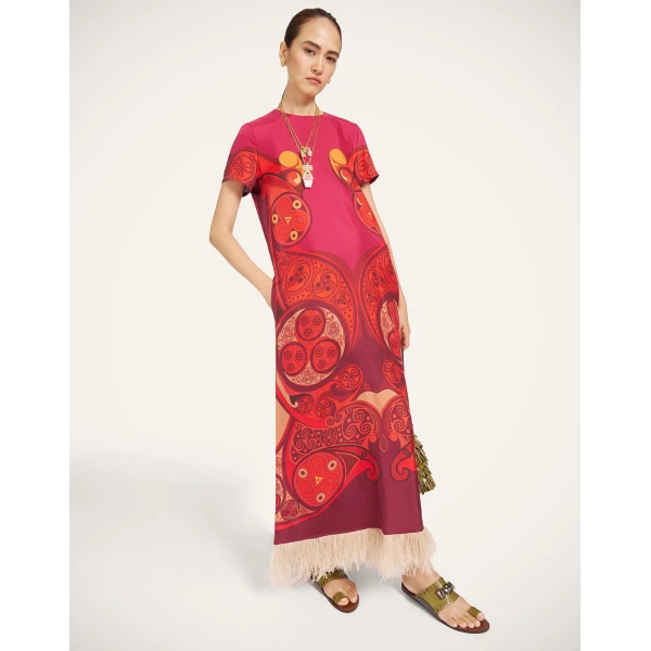 La DoubleJ Swing Dress in Alchemy Dark Red at Coveti