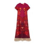 La DoubleJ Swing Dress in Alchemy Dark Red at Coveti