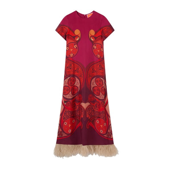 La DoubleJ Swing Dress in Alchemy Dark Red at Coveti