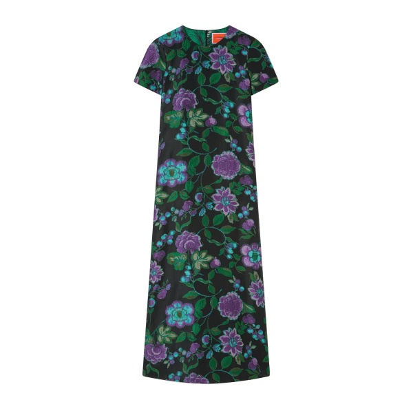 La DoubleJ Swing Dress in Botanical Black at Coveti