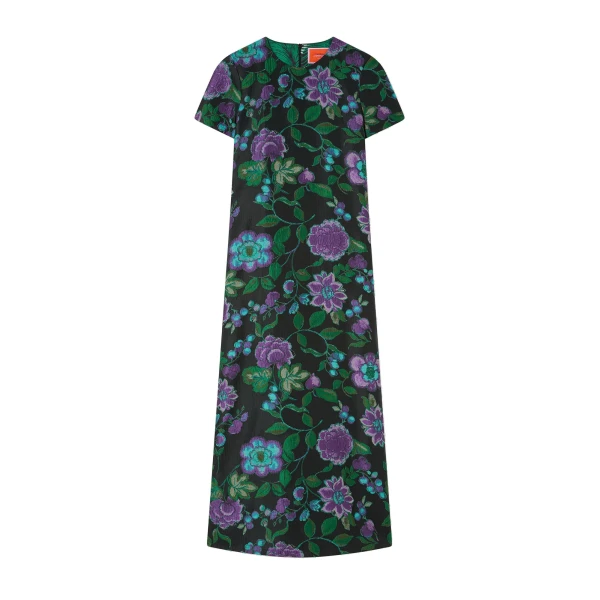 La DoubleJ Swing Dress in Botanical Black at Coveti