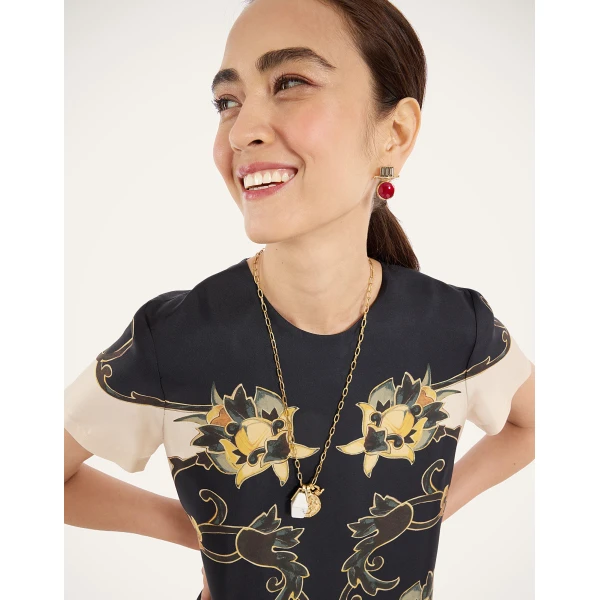 La DoubleJ Swing Dress in Buttercup Black, view 4