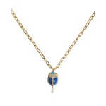 La DoubleJ Talismania Necklace in 24K Gold Plate & Lapis lazuli at Coveti
