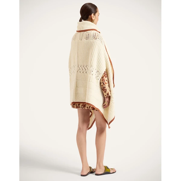 La DoubleJ The Weaver Long Cape in White at Coveti