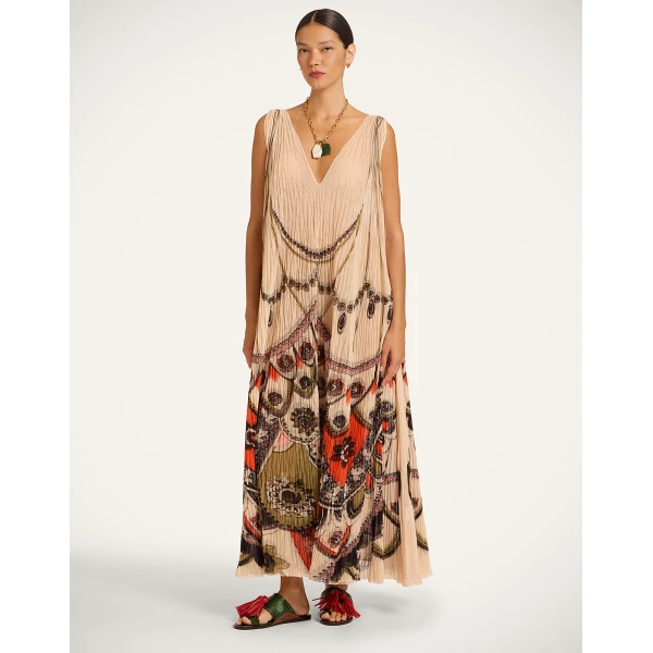 La DoubleJ Twirling Long Dress in Plume Ivory, view 2