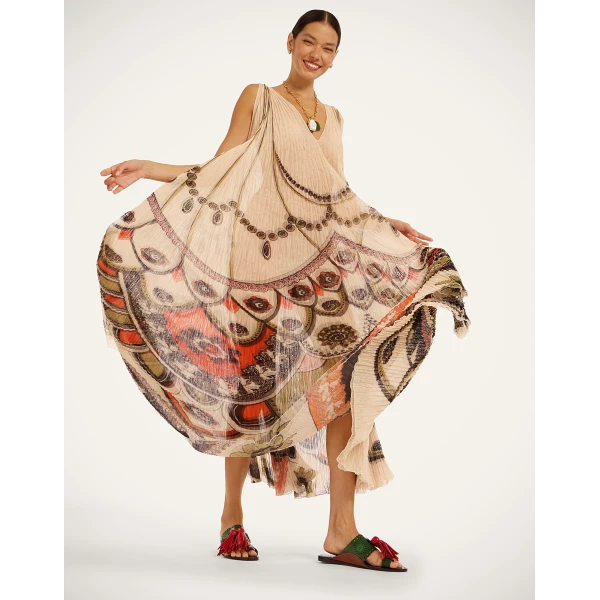 La DoubleJ Twirling Long Dress in Plume Ivory, view 5