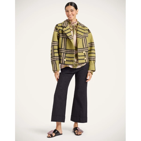 La DoubleJ Victoria Jacket in Kells Check Green at Coveti