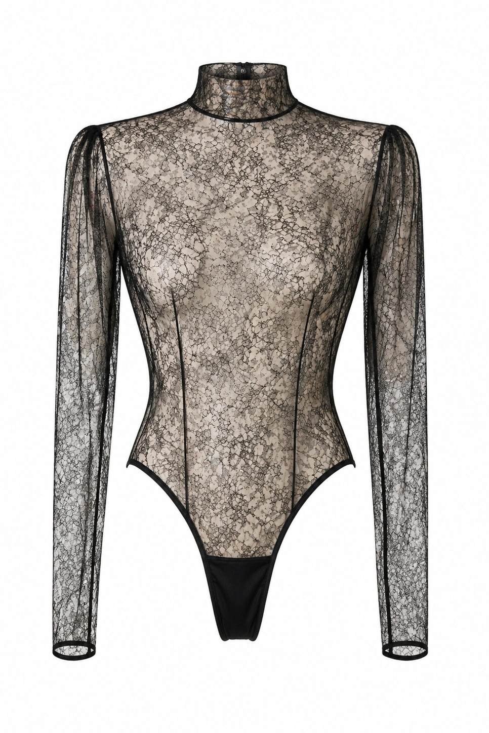 LaQuan Smith Bodysuit with Mock Neck Detail in Black 1 LaQuan Smith Bodysuit with Mock Neck Detail in Black | Bodysuit | Coveti