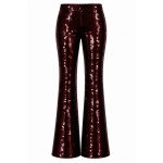 LaQuan Smith Flared Pants in Oxblood Sequin | Pants | Coveti