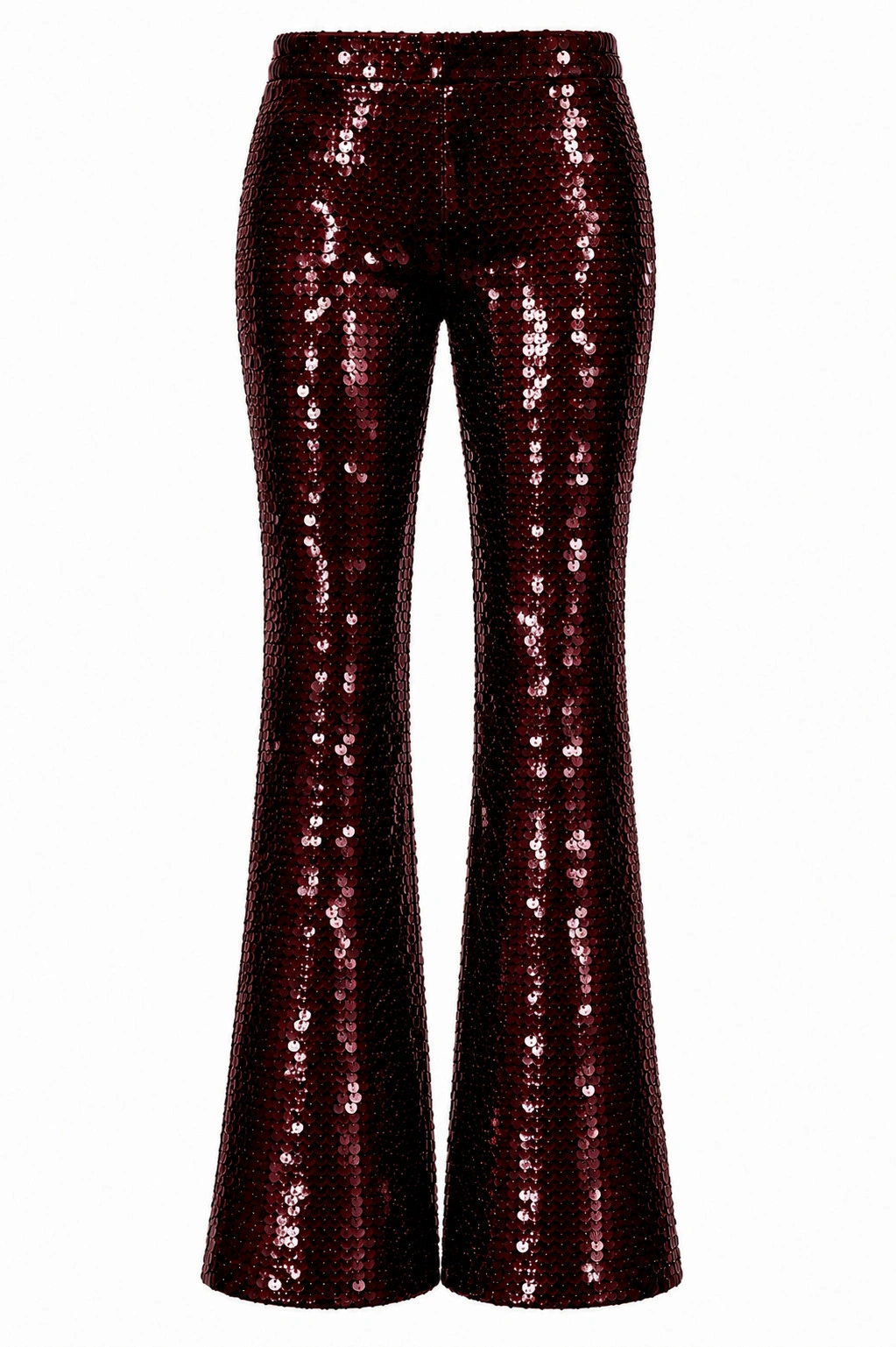 LaQuan Smith Flared Pants in Oxblood Sequin 1 LaQuan Smith Flared Pants in Oxblood Sequin | Pants | Coveti