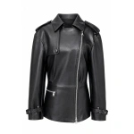 LaQuan Smith Funnel Neck Moto Dress in Black | Midi Dresses | Coveti