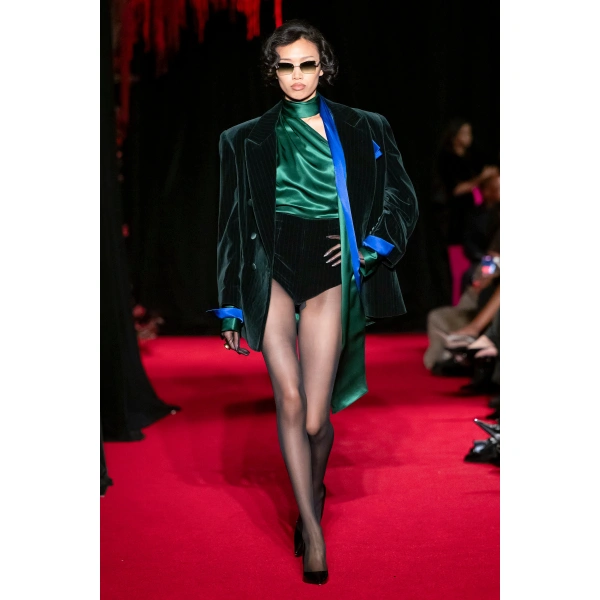 LaQuan Smith Hot Short in Emerald Pinstripe | Shorts | Coveti