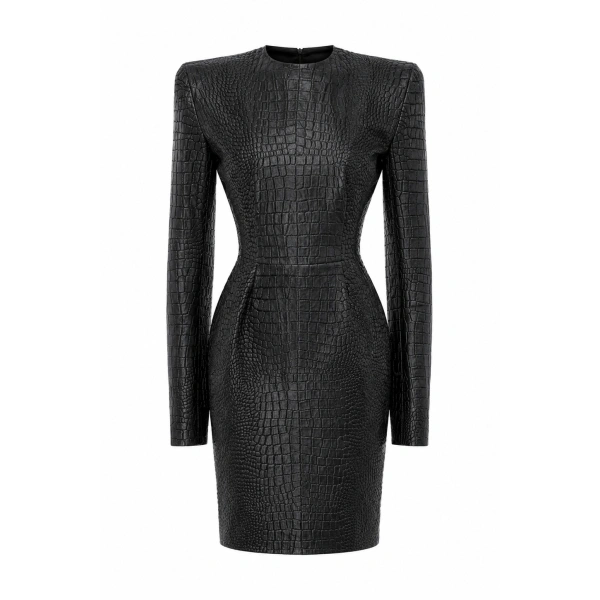 Long Sleeve Shift Dress in Black