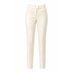 LaQuan Smith Low Rise Slim Pants in Ivory | Tailored Pants | Coveti