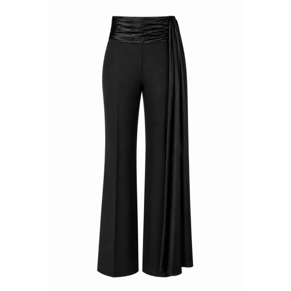 Tailored Pant with Sash Waistband in Black